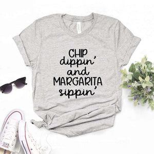 Chip Dippin' Margarita Sippin' Print Women Tshirts Cotton Casual Funny t Shirt For Lady  Top Tee Hipster 6 Color NA-754
