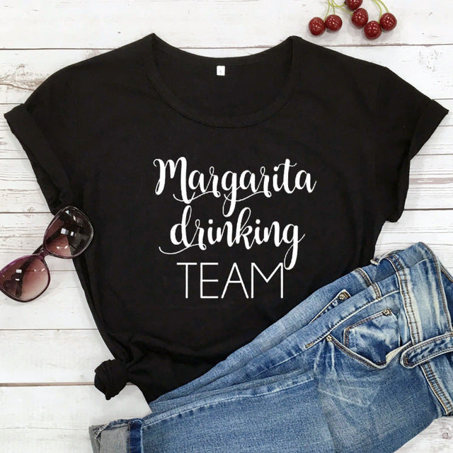 Margarita Drinking Team T-shirt Funny Unisex Cinco De Mayo Holiday Tshirt Casual Women Short Sleeve Drinking Cotton Tees Tops