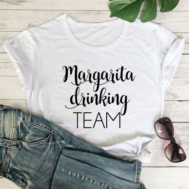 Margarita Drinking Team T-shirt Funny Unisex Cinco De Mayo Holiday Tshirt Casual Women Short Sleeve Drinking Cotton Tees Tops